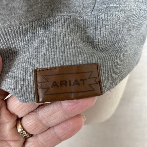 Ariat Chimayo Collection Thunderbird Hoodie Gray Centinela Arts Womens M - Picture 4 of 7